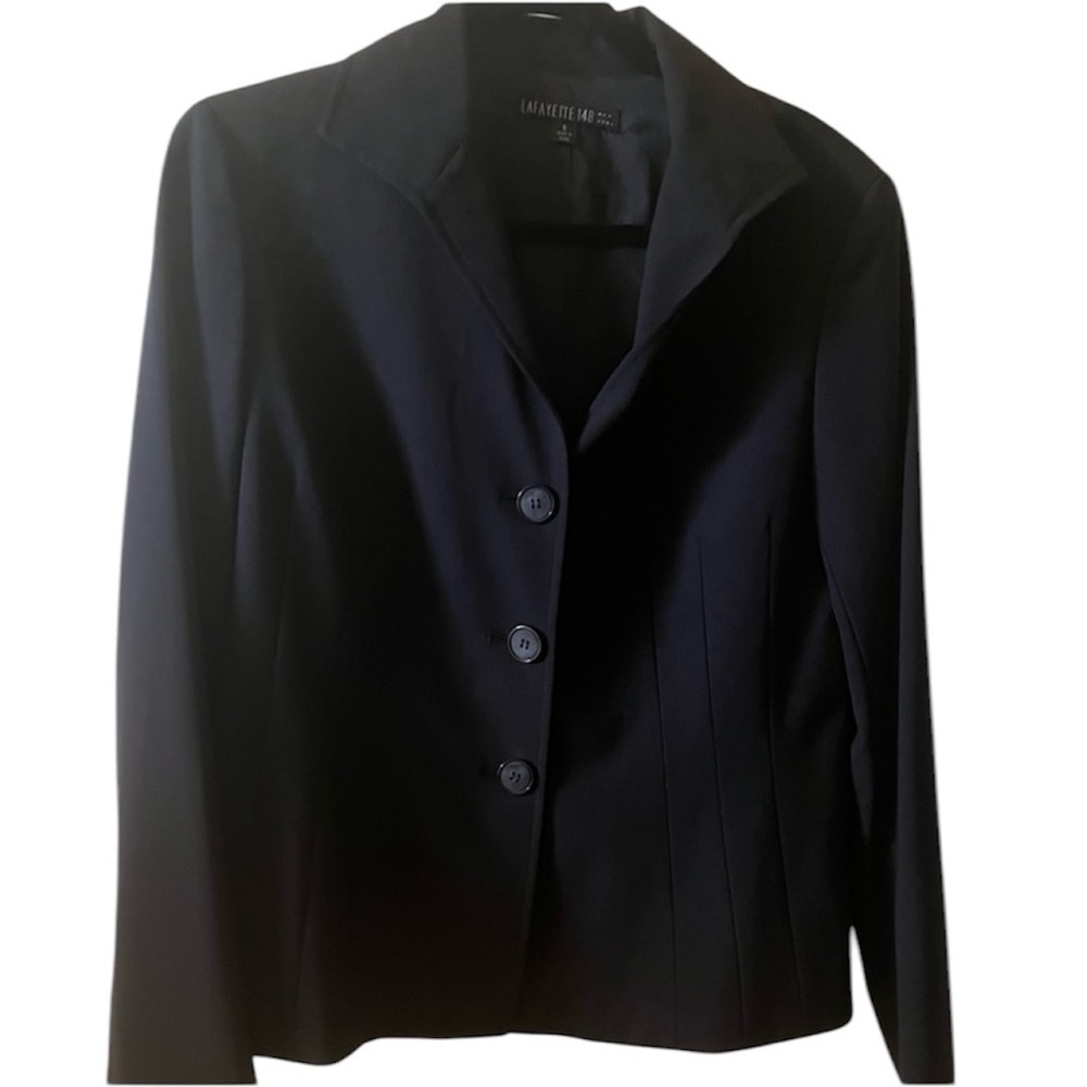 Lafayette 148 || Black Women's lightweight virgin wool 3-button Blazer